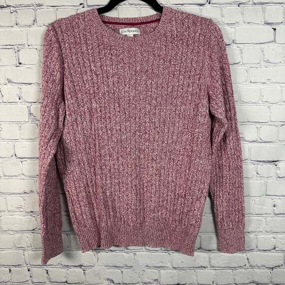 Kim Rogers Sweaters - Kim Rogers Women's Pink Heathered Crew Neck Sweater